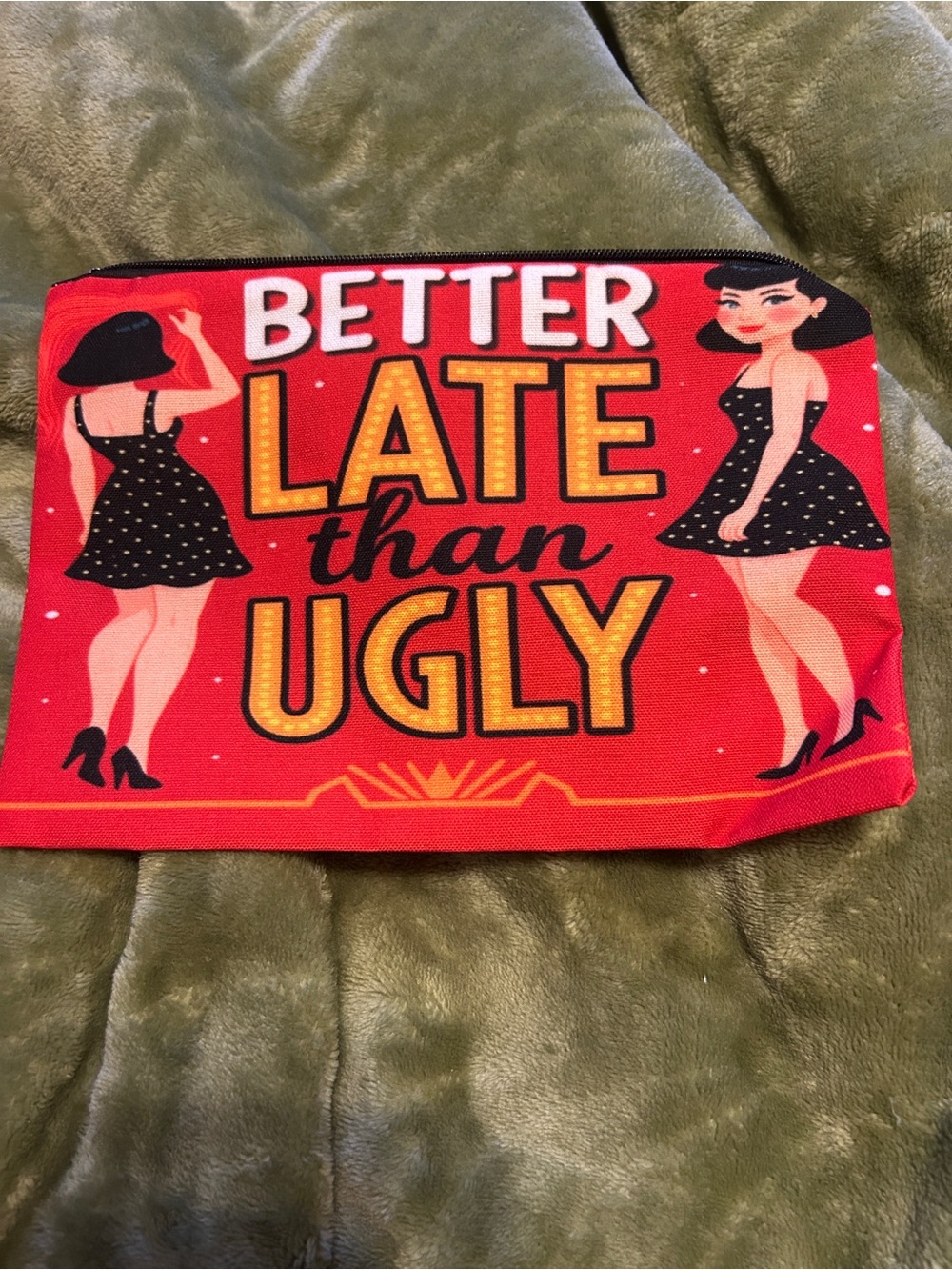Red Cosmetic Pouch — Better Late Than Ugly Makeup Bag